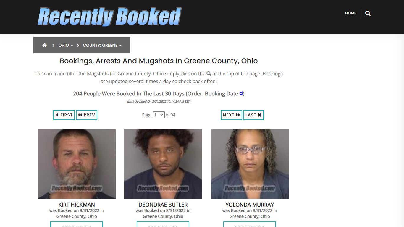 Recent bookings, Arrests, Mugshots in Greene County, Ohio - Recently Booked